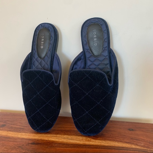 torrid Shoes - Torrid blue quilted loafer mules (WW) size 7.5
